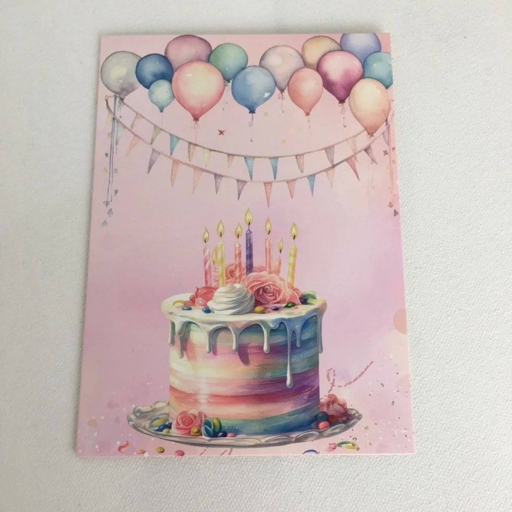 Assortment of 20 Cupcake Birthday Cards Pastel Pink Purple With Envelopes NEW